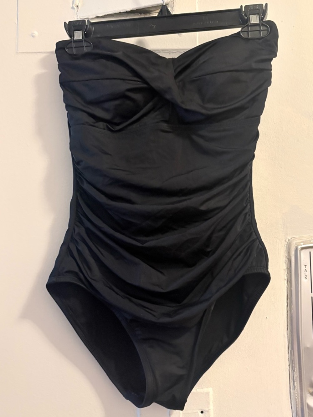 Miracle Brands Strapless Black One-Piece Swimsuit